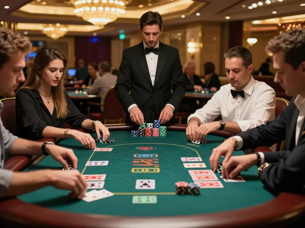 Experience the thrill of strategic poker gameplay at nhà cái FB88's upscale casino.