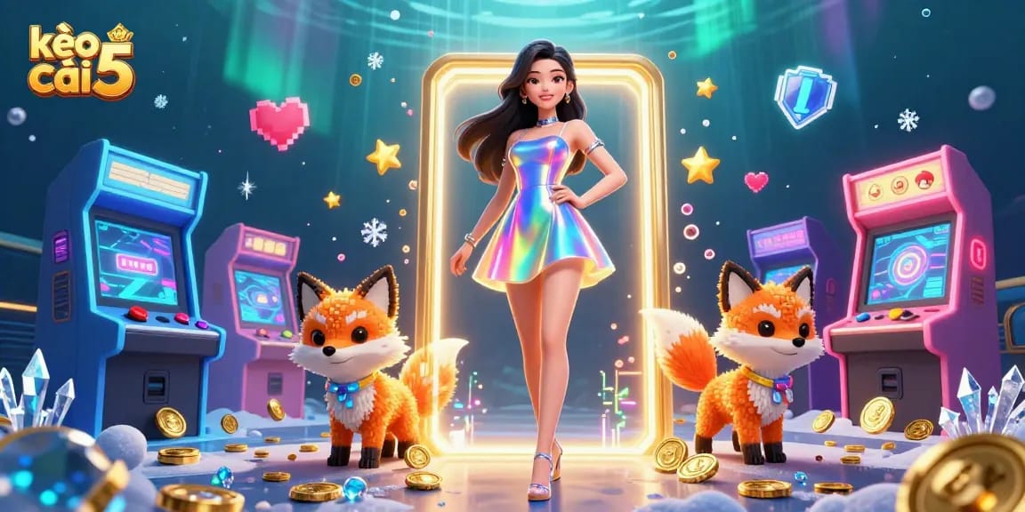 Experience thrilling action at kèo nhà cái 5 with vibrant casino elements and futuristic gaming aesthetics.