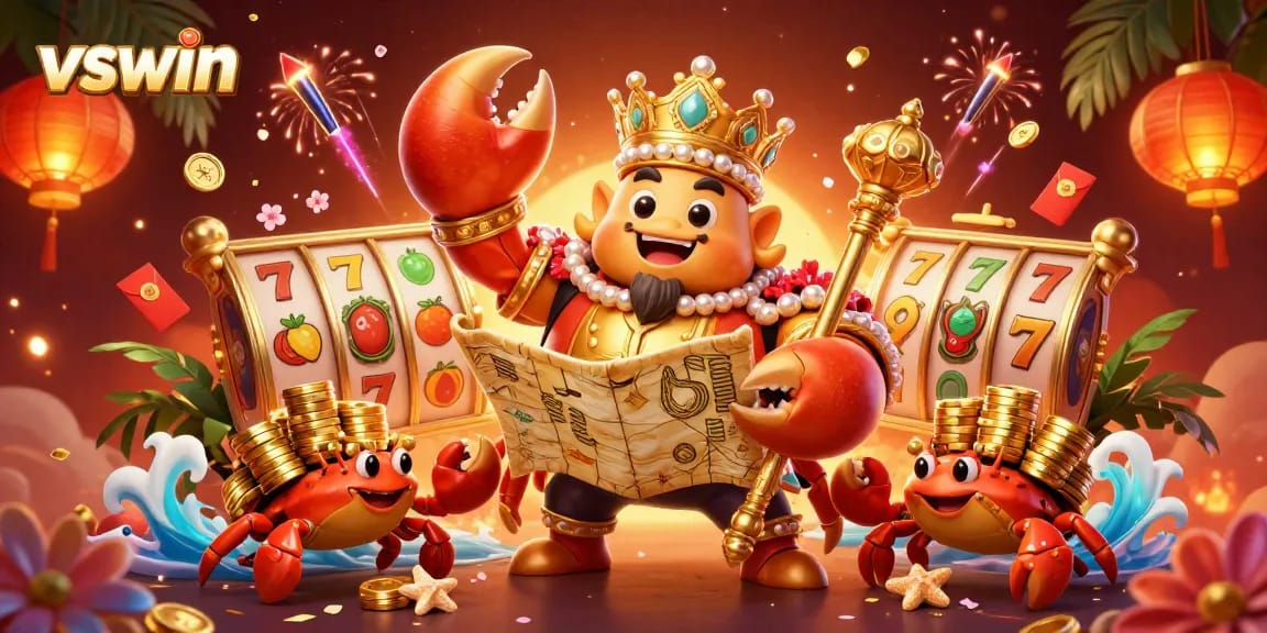 Experience thrilling casino gameplay with vswin's golden crab emperor and slot games