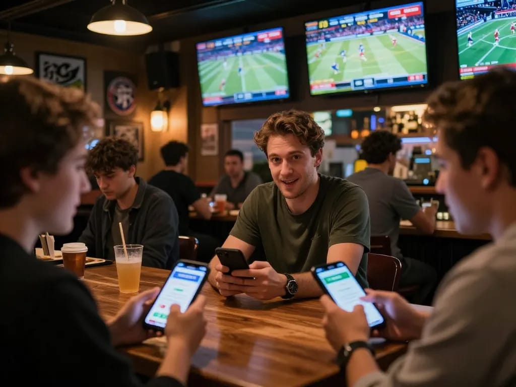 Engaged patrons making strategic bets on sunwin sports events in a lively atmosphere