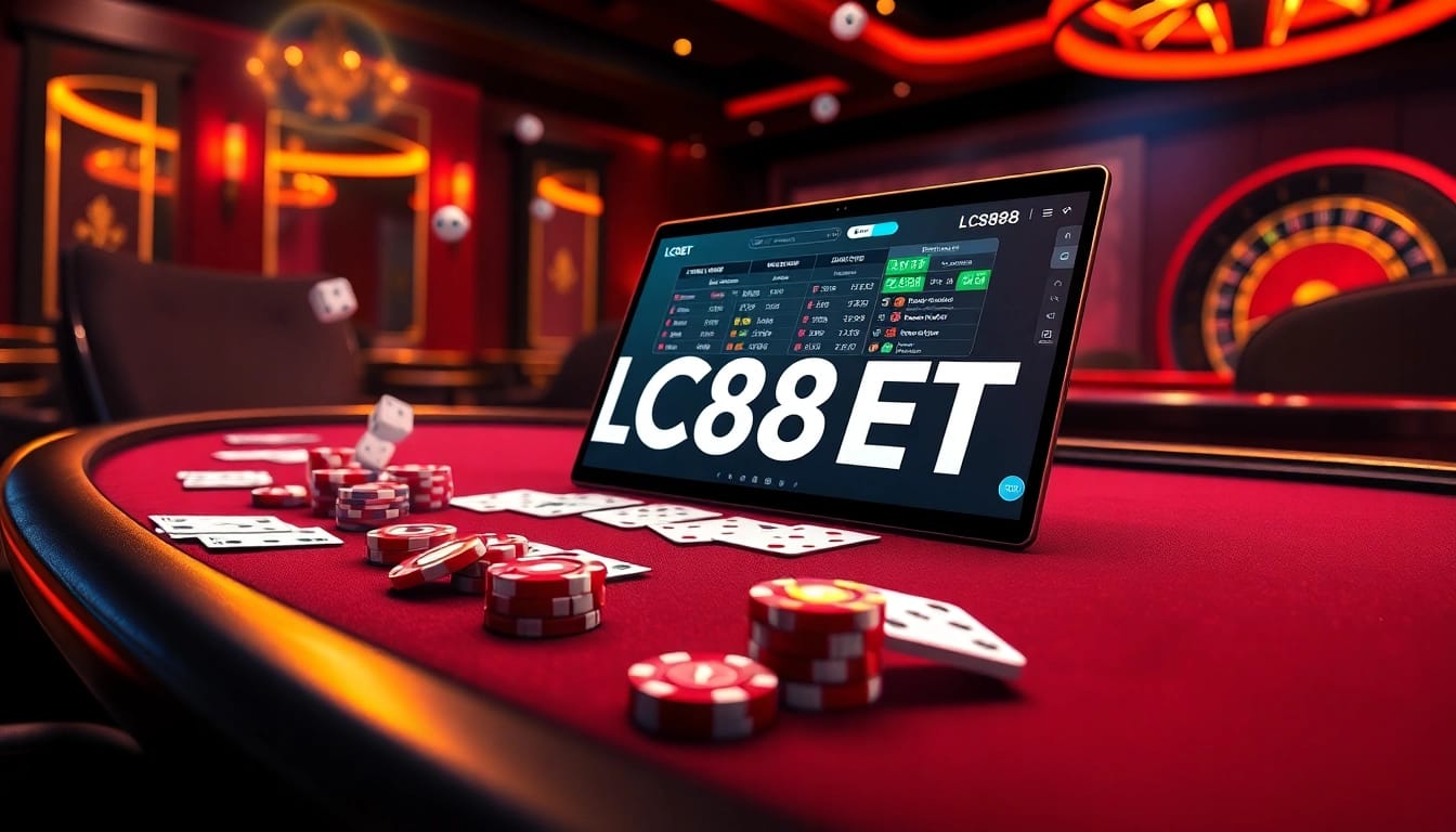 Enjoying an engaging LC88 BET online gambling experience at a luxurious poker table.