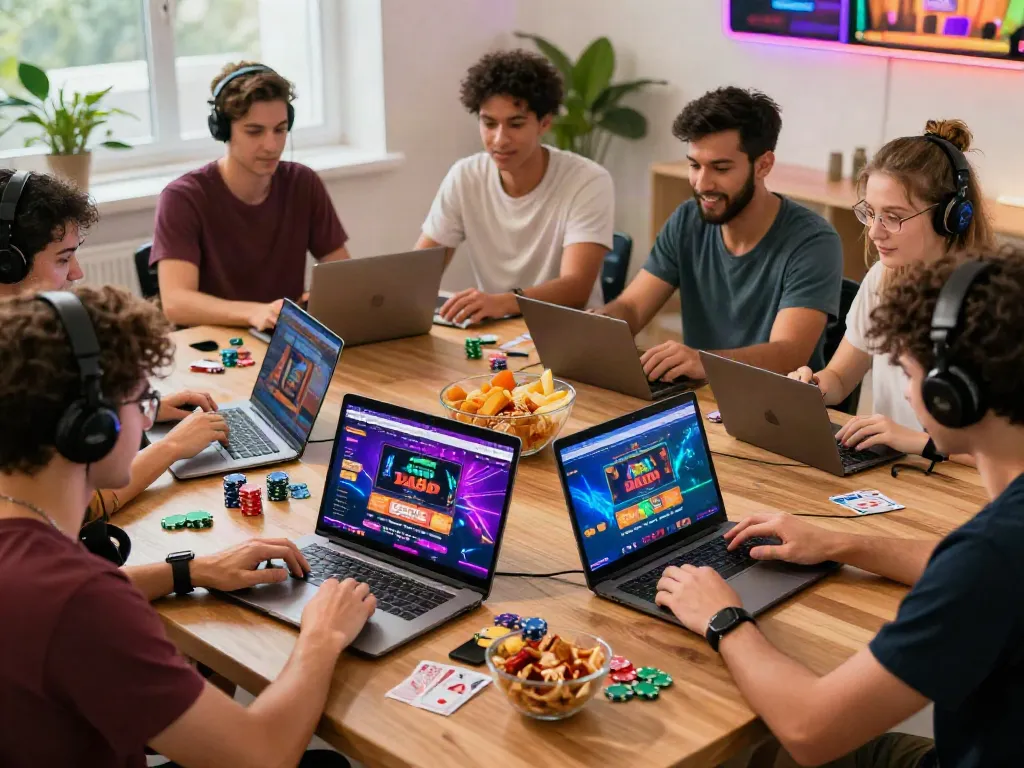 Exciting gaming scene on trang chủ da88 with friends enjoying online casino games.