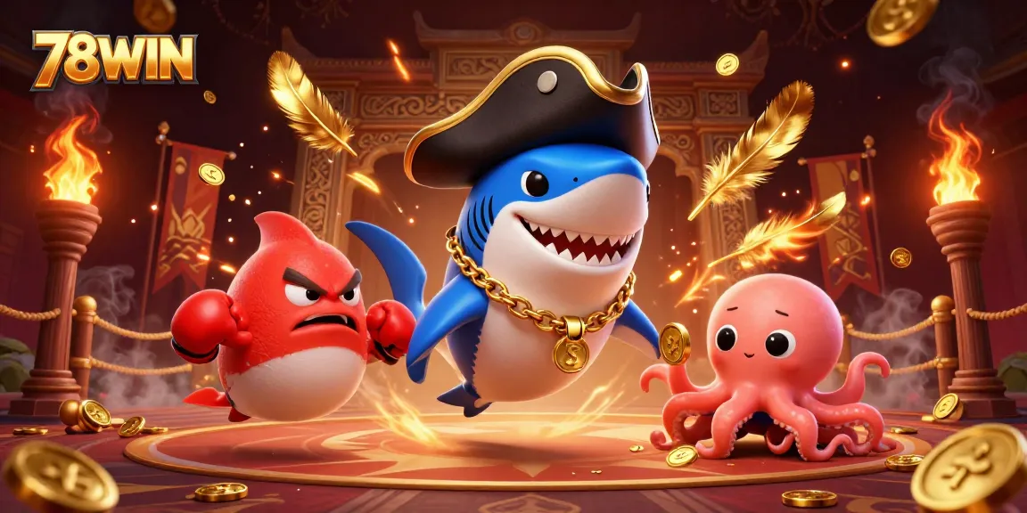 Engage with the thrilling world of 78WIN presented in a vibrant, action-packed casino setting.