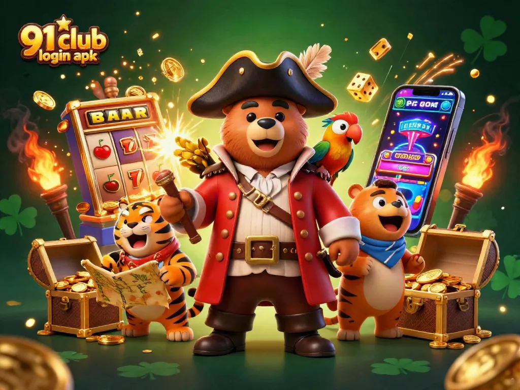 Experience thrilling gameplay with 91 club login apk and vibrant casino elements in a captivating 3D illustration.
