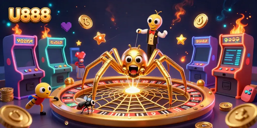 U888 engages players with vibrant 3D casino elements, capturing the thrill of betting.