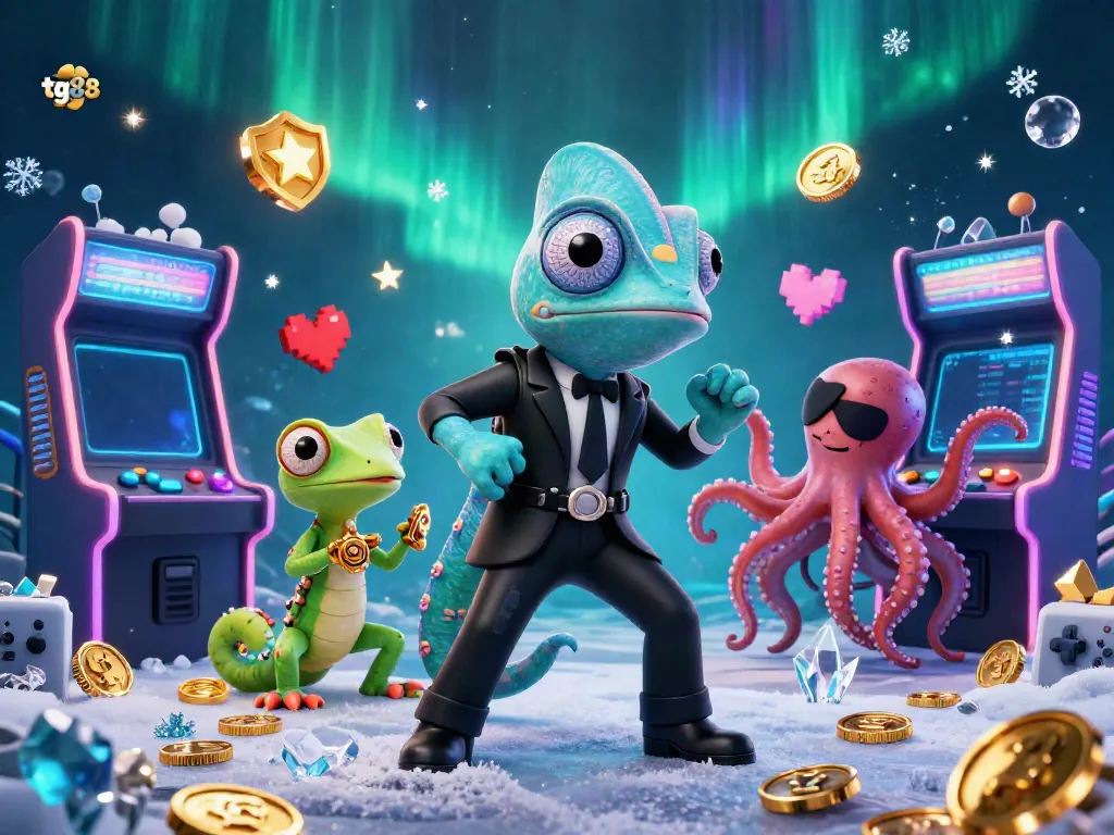 Experience thrilling gameplay with tg88's vibrant casino-inspired 3D scene featuring colorful arcade elements.