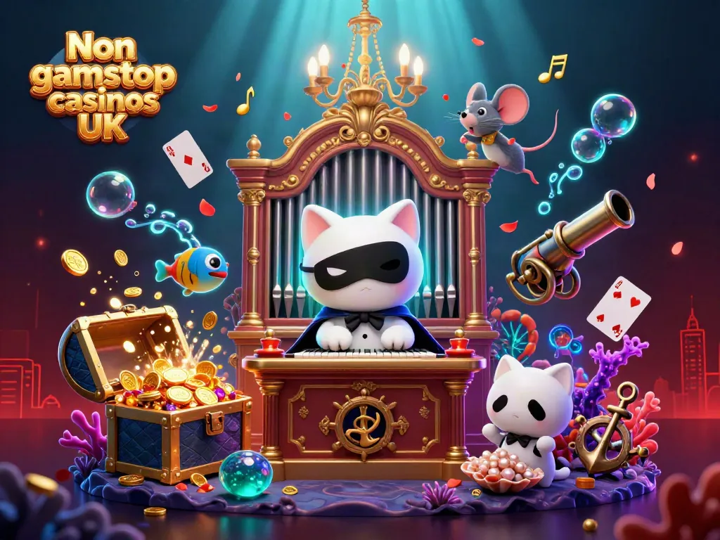 Experience the thrill of Non gamstop casinos UK with lively characters and vibrant casino elements.
