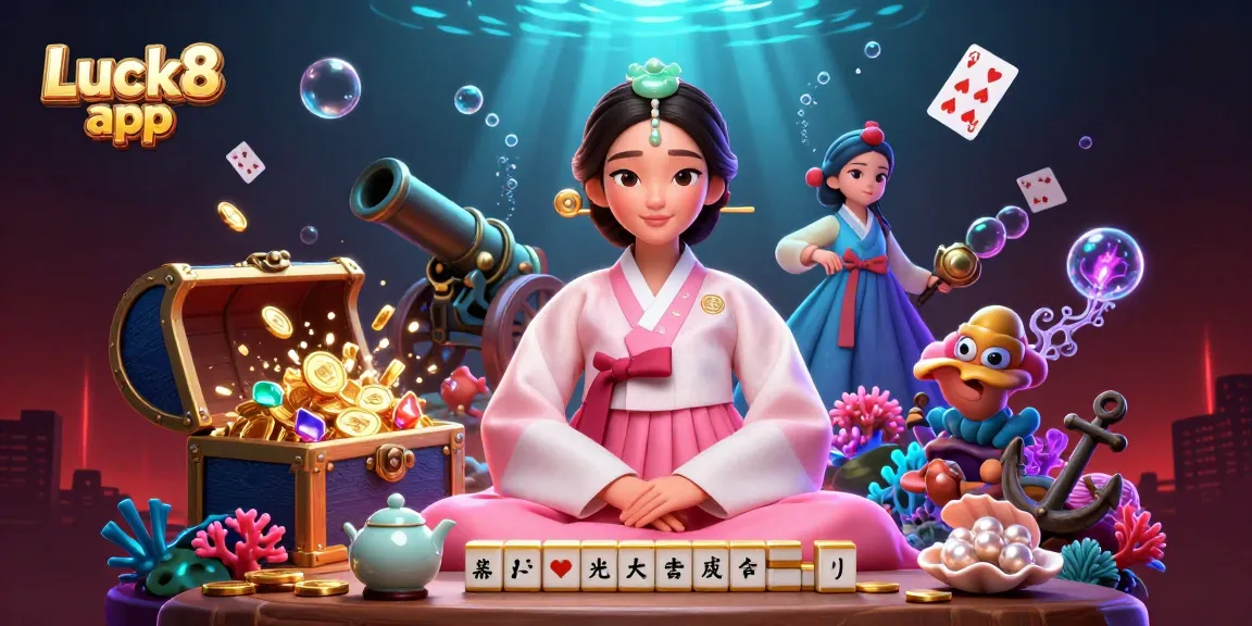 Engage with the Luck8 app through vibrant 3D casino illustration showcasing dynamics of gaming.