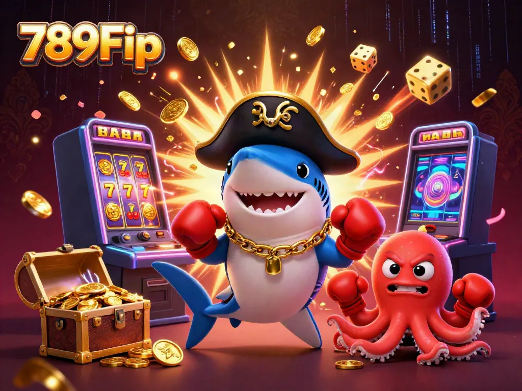 Meet the vibrant characters of 789F Zip as they engage in a thrilling casino adventure surrounded by dazzling game elements.