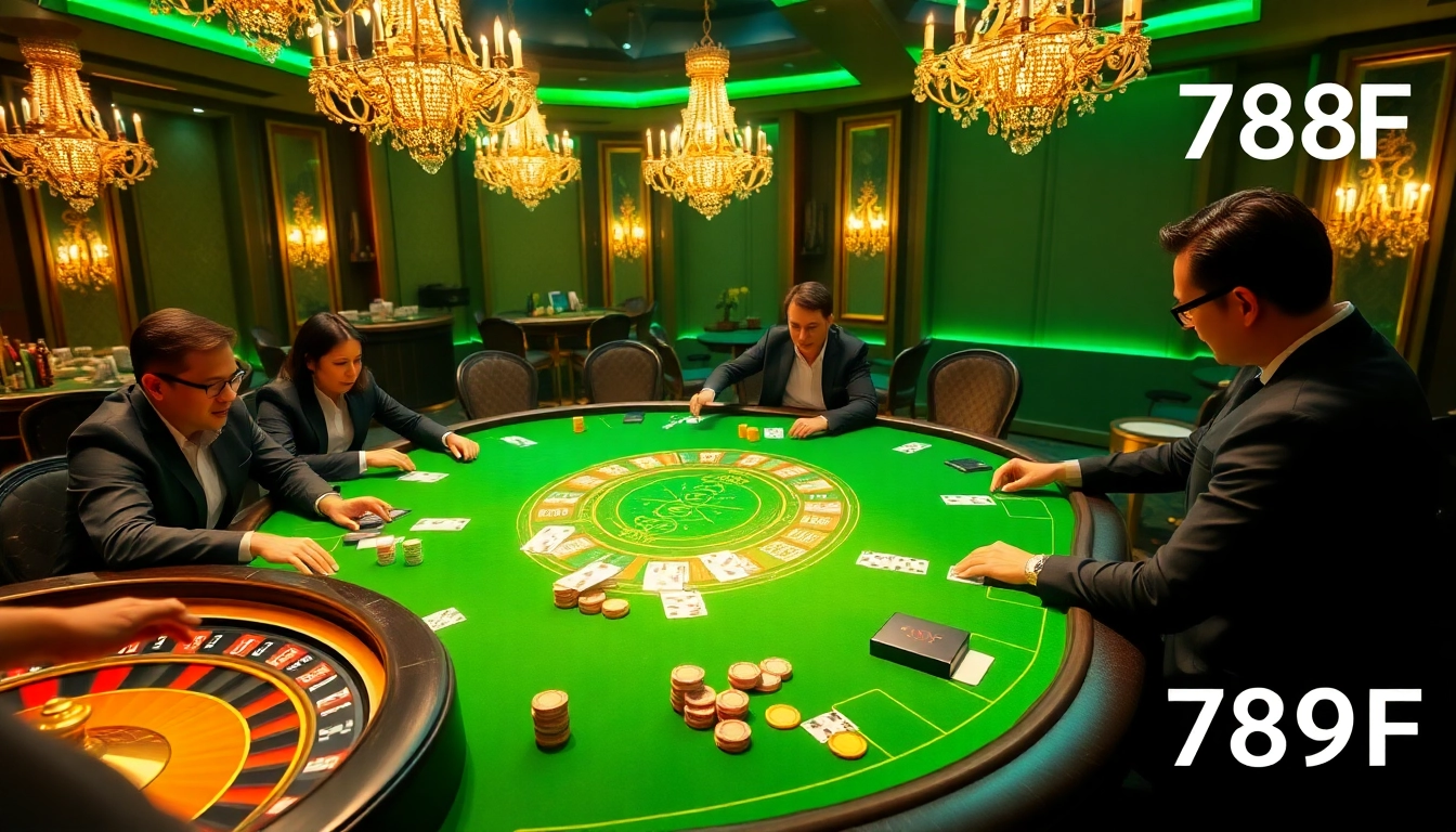Experience the excitement of 789F online gaming with vibrant casino visuals and thrilling poker action.