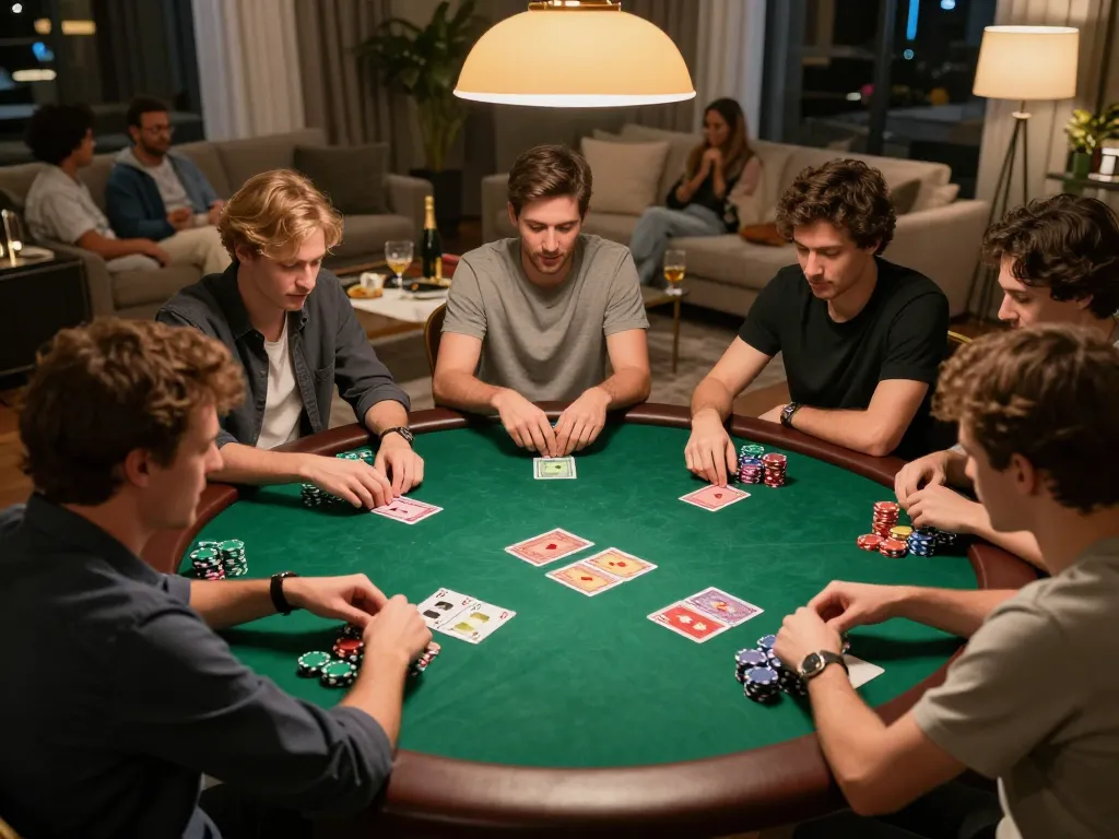 Experience the thrill of gameplay with the Link truy cập lucky88 at a cozy home poker night.