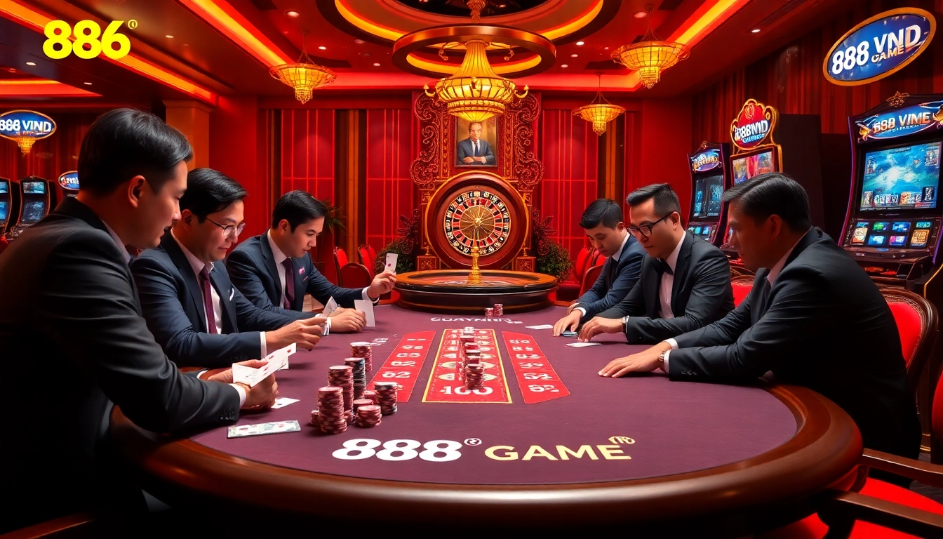 Experience the excitement of 888VND GAME with an engaging poker scene full of strategy and thrill.