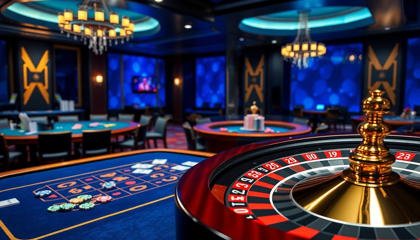 Experience the excitement of gambling on 88ii88.com with luxurious casino scenes filled with poker games and roulette tables.