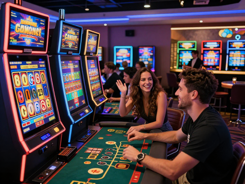 Players enjoying games at vibrant casinos not on gamstop, showcasing excitement and variety.