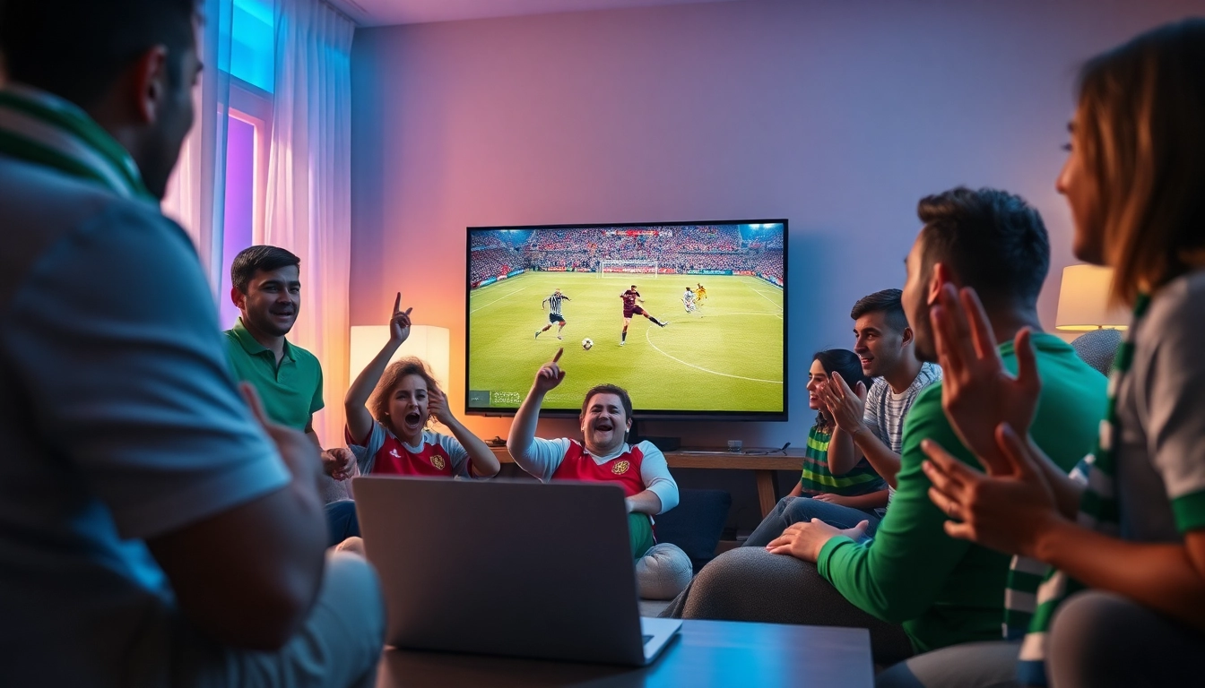 Socolive streaming live soccer in high-definition, showcasing fans enjoying the game.