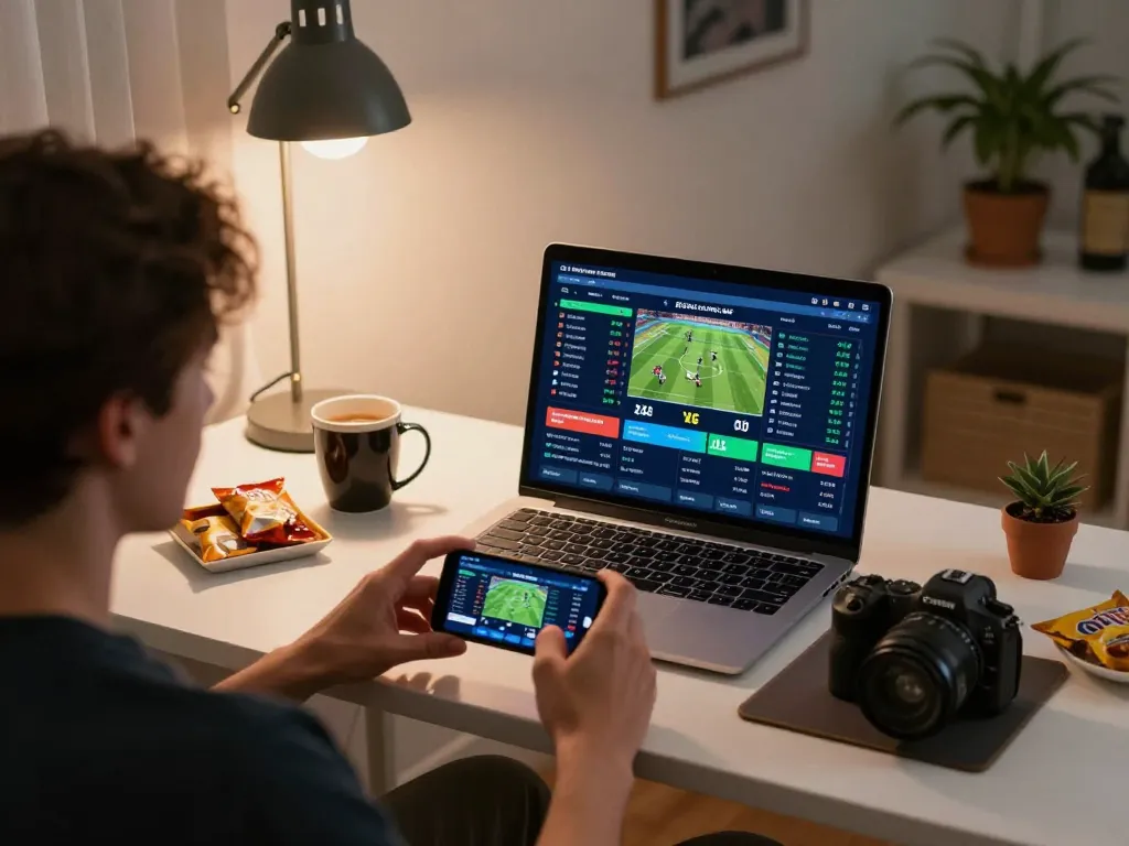 88CLUB sports betting scene with smartphone user actively placing a live bet.