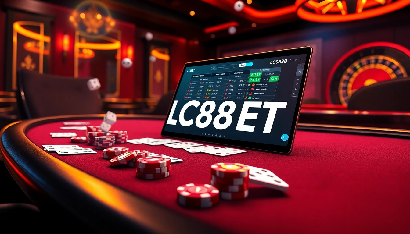 Enjoying an engaging LC88 BET online gambling experience at a luxurious poker table.