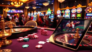 Engaging casino scene showcasing S666 poker action with vibrant chips and an elegant roulette wheel.