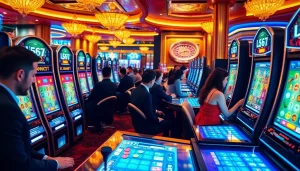 Experience thrilling gameplay at L567 with vibrant slot machines and exciting casino action.