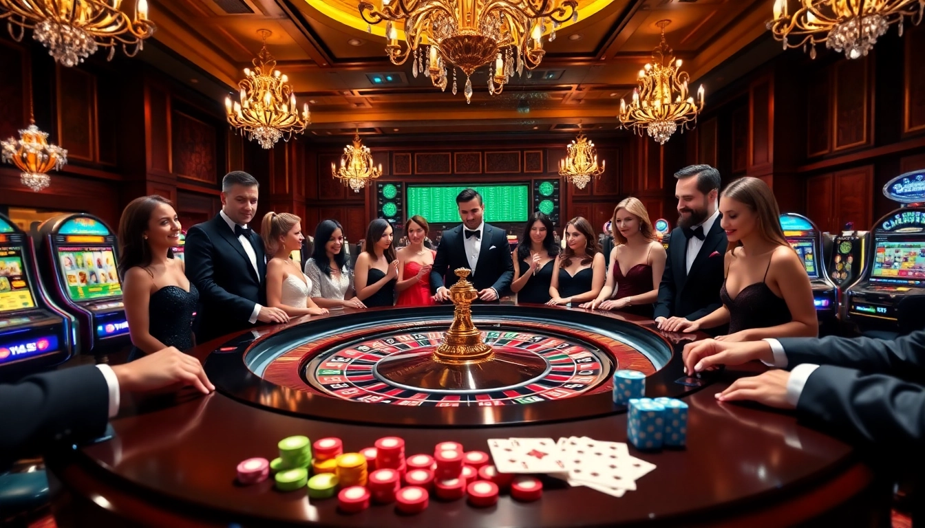 Experience high-stakes excitement at https://uu88.bio/ with players gathered around a luxurious roulette table.