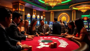 Experience the excitement of TK88 Casino with players engaged in thrilling poker action.