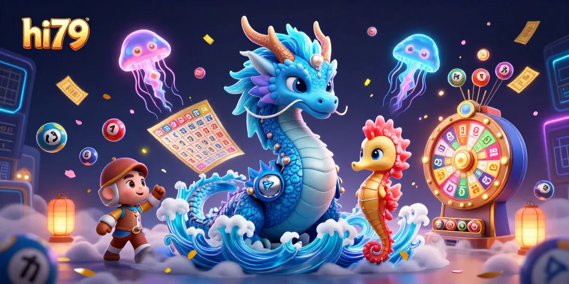 hi79 showcases an exciting online lottery atmosphere with vibrant characters and dynamic game elements.